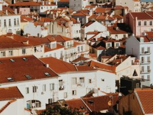 Algarve Portugal, Aerial Photography of White-and-brown Concrete Houses, Pousada de Juventude de Lisboa** (Lisbon)