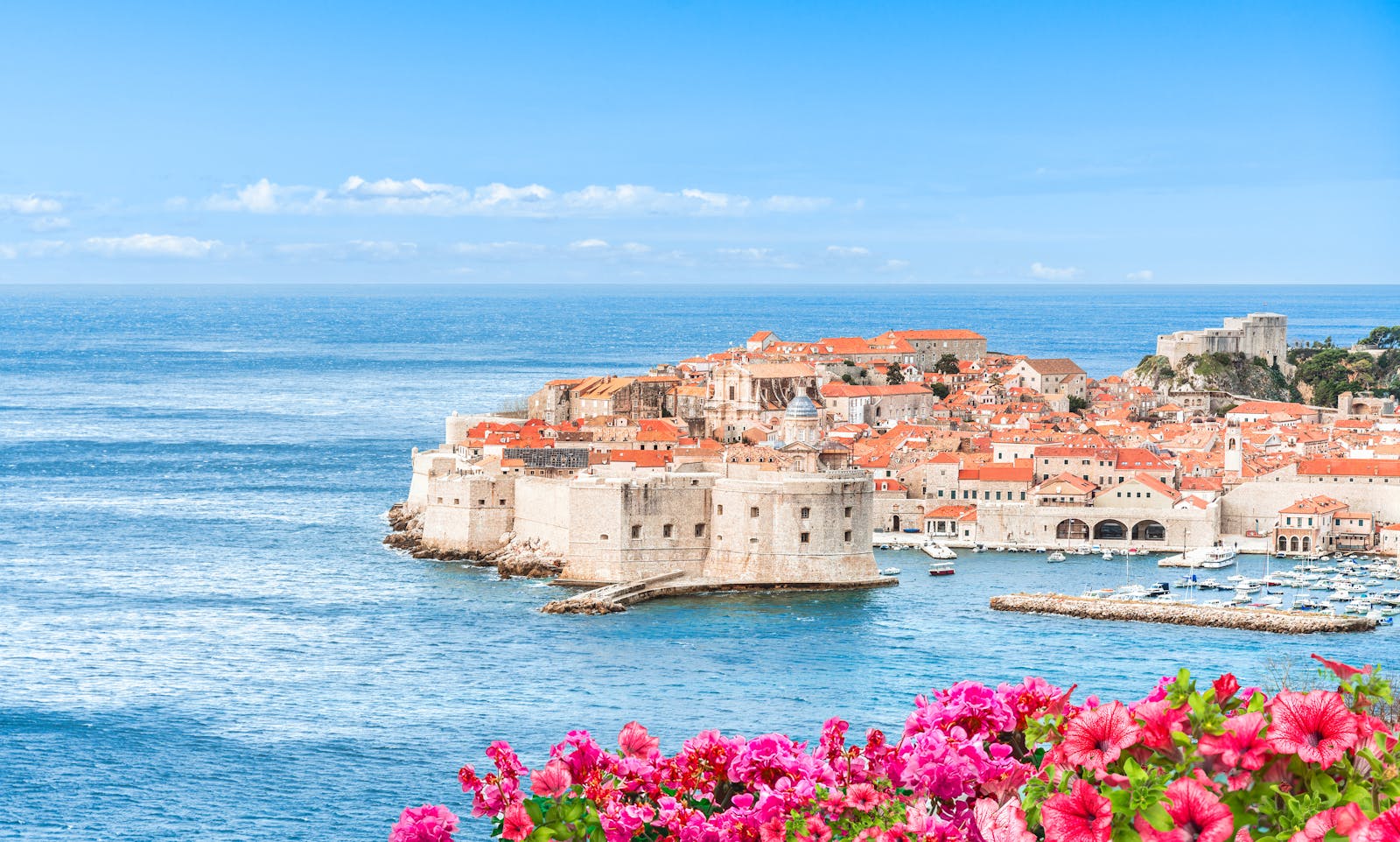 Dubrovnik landscape at sunny day in Adriatic sea, Croacia