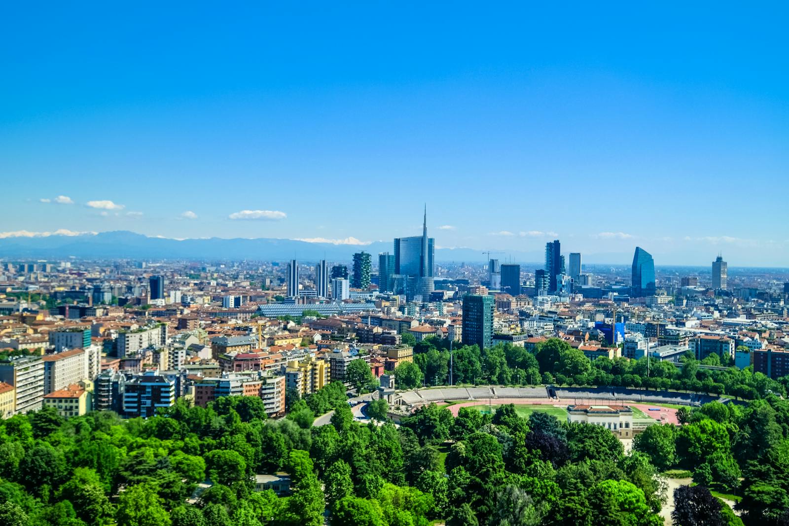 Milan, Italy, Green Leafed Trees Near Concrete Buildings